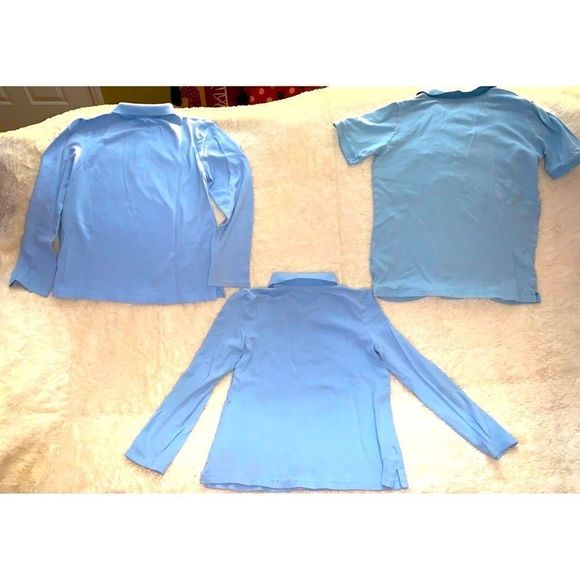 3 Light Blue Uniform Shirts Size 10, 10-12 - Picture 2 of 5